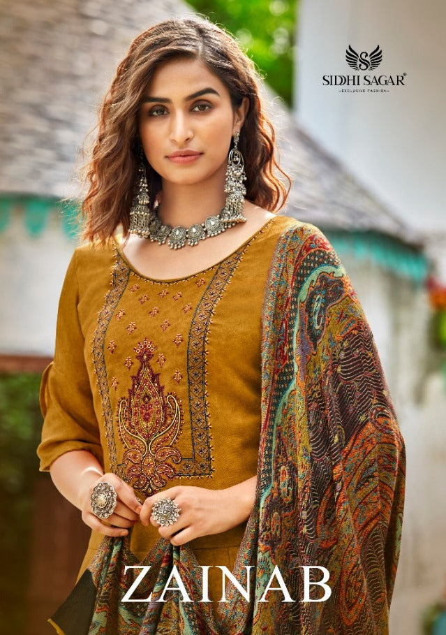 Siddhi Sagar Zainab Pure Pashmina with Self Embroidery Work  Salwar Kameez