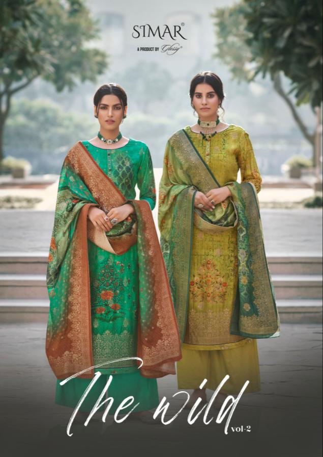 Simar The Vol 2 Dola Jaccquard Digital Print With Embroidery Suit