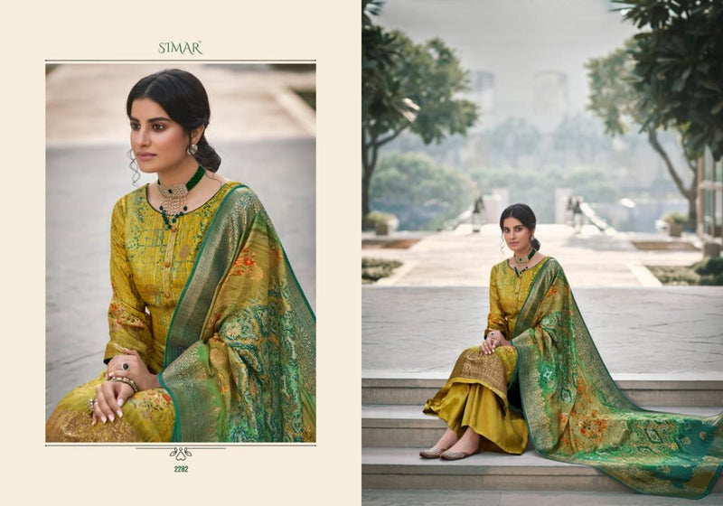Simar The Vol 2 Dola Jaccquard Digital Print With Embroidery Suit
