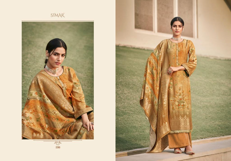 Simar The Vol 2 Dola Jaccquard Digital Print With Embroidery Suit