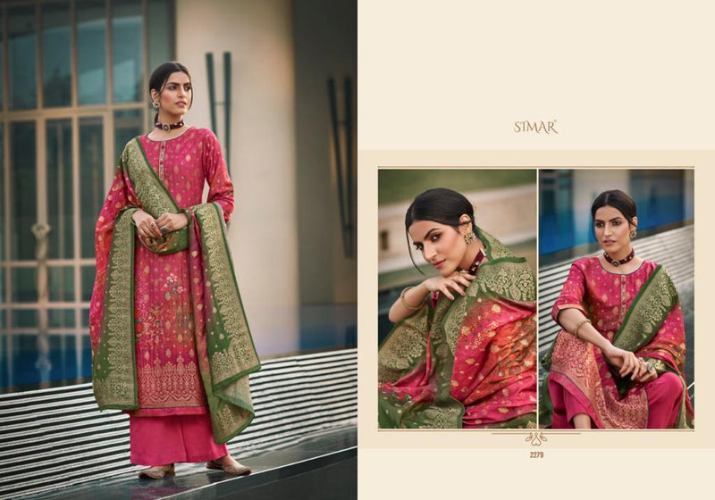 Simar The Vol 2 Dola Jaccquard Digital Print With Embroidery Suit