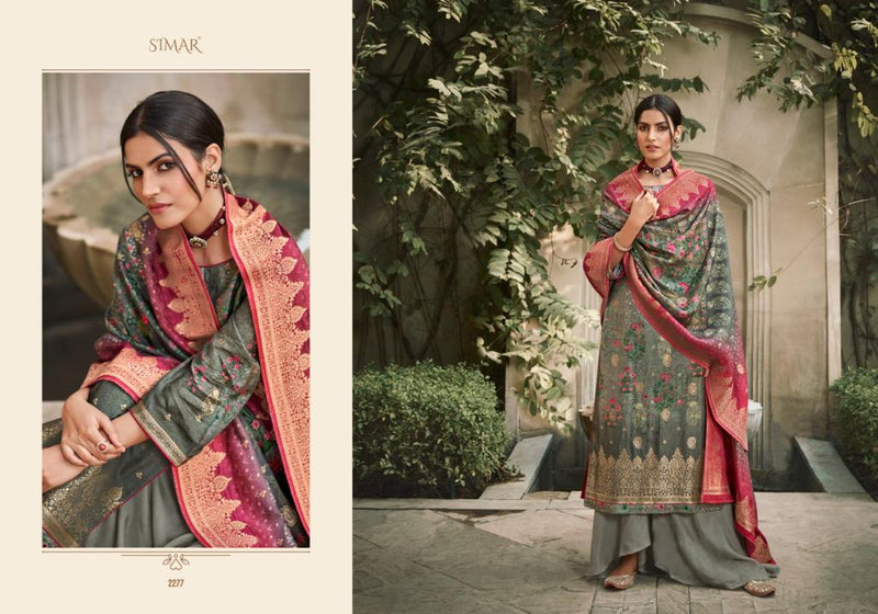 Simar The Vol 2 Dola Jaccquard Digital Print With Embroidery Suit