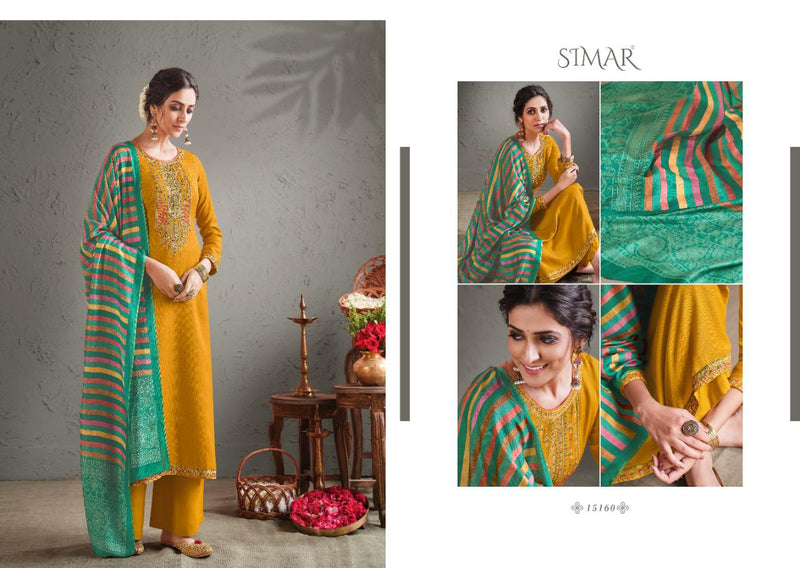 Simra Glossy Aadhya Pure Pashmina Embroidery Work Salwar Kameez