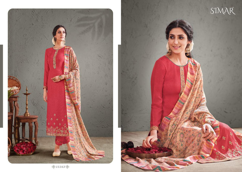 Simra Glossy Aadhya Pure Pashmina Embroidery Work Salwar Kameez