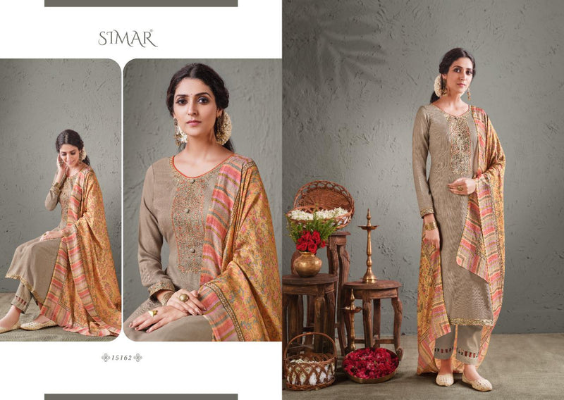 Simra Glossy Aadhya Pure Pashmina Embroidery Work Salwar Kameez