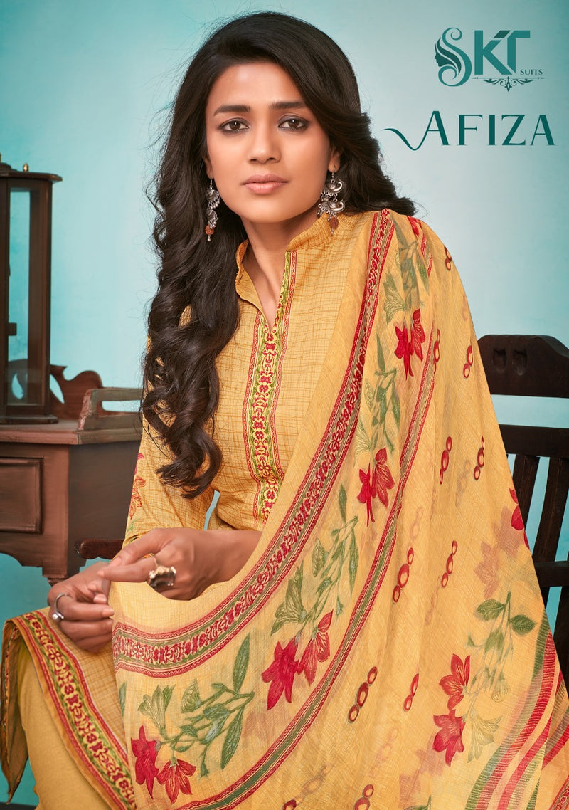 Skt Suit Afiza Cambric Cotton Print Fancy Dress Material Salwar Suits
