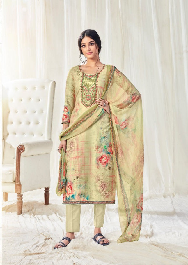 Skt Suit Hayaa Pashmina Digital Print With Kadai Wark Top Salwar Suit