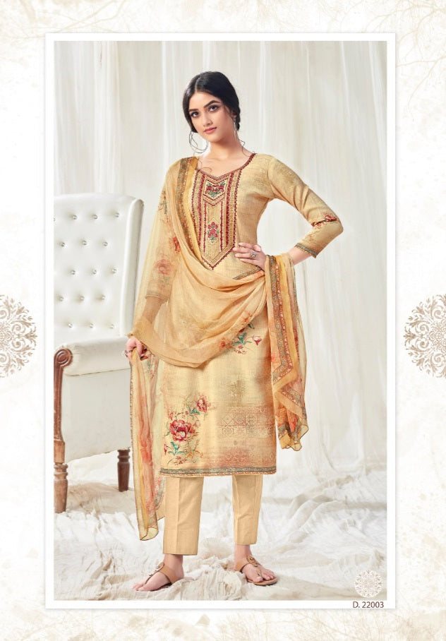 Skt Suit Hayaa Pashmina Digital Print With Kadai Wark Top Salwar Suit