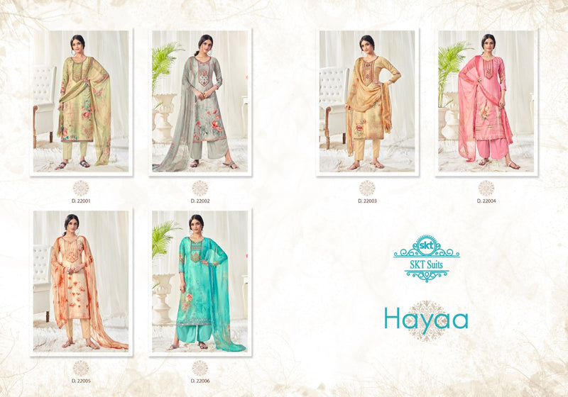 Skt Suit Hayaa Pashmina Digital Print With Kadai Wark Top Salwar Suit