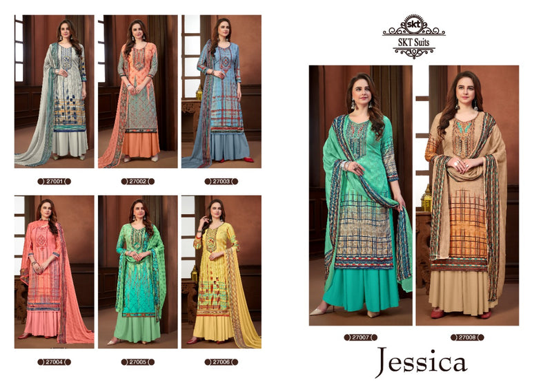 Skt Suit Jessica Pashmina Digital Print With Kadai Work  Salwar Suit