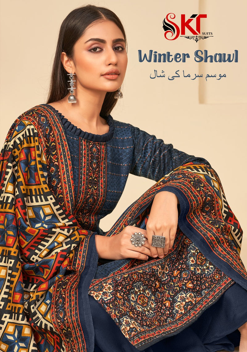 Skt Suit Winter Shawl Pshmina Fancy Salwar Suit
