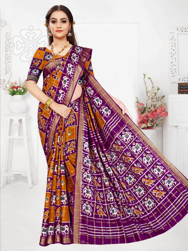 Smc Patoda Soft Cotton Heavy Printed Casual Wear Sarees