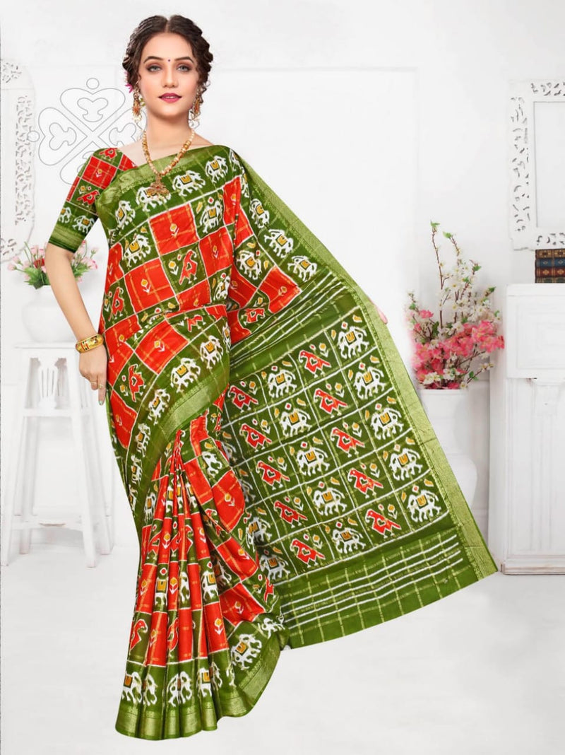 Smc Patoda Soft Cotton Heavy Printed Casual Wear Sarees