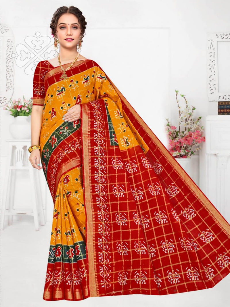 Smc Patoda Soft Cotton Heavy Printed Casual Wear Sarees