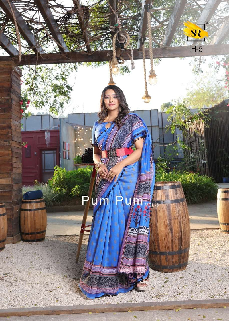 Sr Saree Pum Pum Vol 5 Cotton Simple Saree