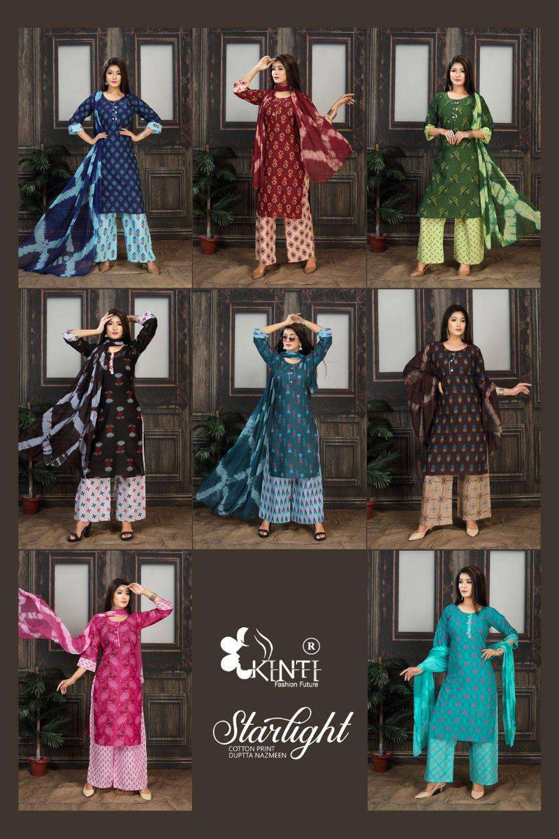Starlight By Kinti Fashion Cambric Cotton Printed Exclusive Look Casual Wear Kurti With Plazzo