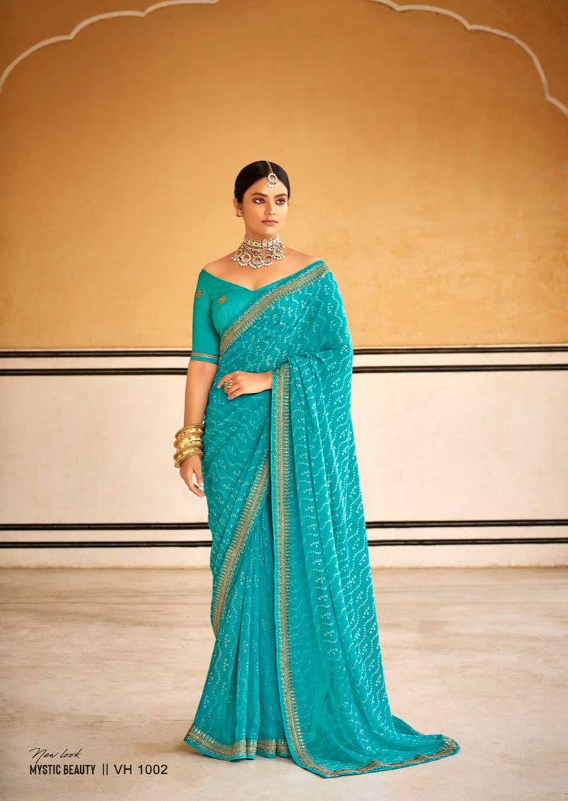 Stavan Brand Vihana Georgette Embroidery Work Fancy Saree