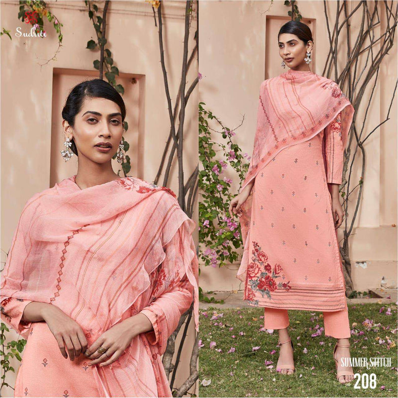 Sudriti Summer Stitch Cambric Digital Print With Heavy Embroidery Work Casual Wear Exclusive Salwar Kameez