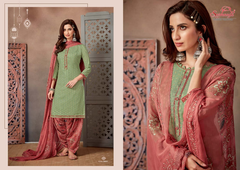 Sumangal Mills Presents Saanchi Patiyala Cambric Cotton Gorgeous Look Comfortable Wear Designer Salwar Suits