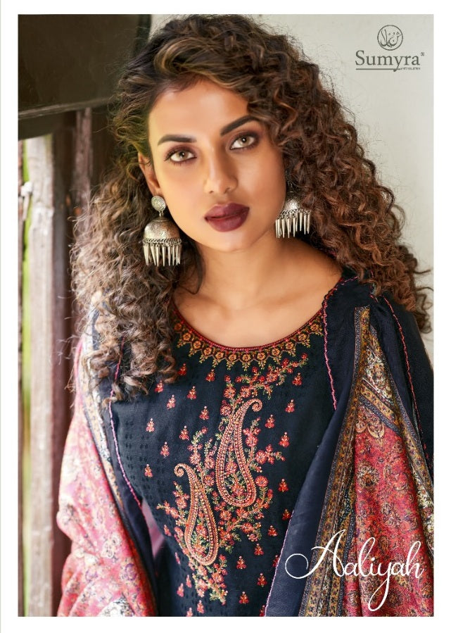 Sumra Aaliyah Pashmina Print Embroidery Work With Lace Border Salwar Suit