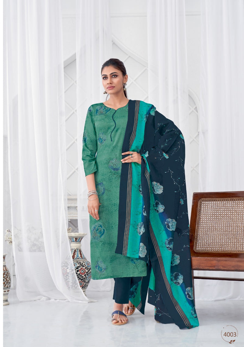 SuryaJyoti Nitya Vol 4 Satin Cotton Exclusive Printed Fancy Look Regular Wear Salwar Suits