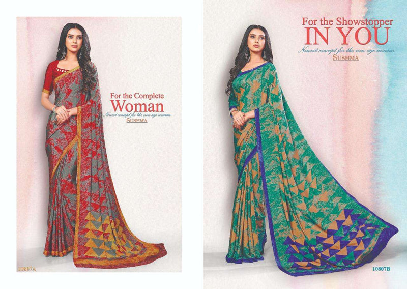 Sushma Fashion Show Crape With Printed Exclusive Casual Wear Fancy Sarees