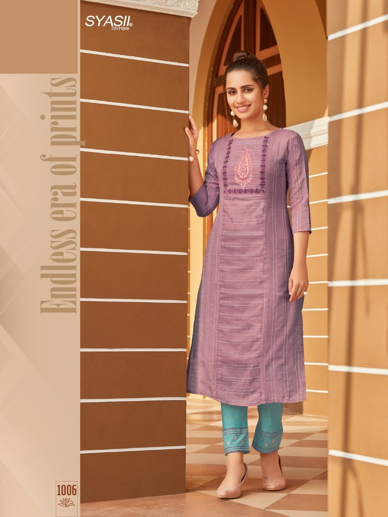 Syasii Designer Matic Pure Cotton Fancy Embroidery Work Kurti