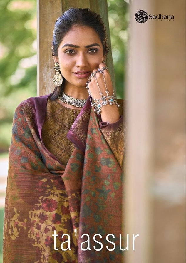 Sadhana Fashion Ta Assur Pashmina With Fancy Printed Work Stylish Designer Festive Wear Salwar Kameez