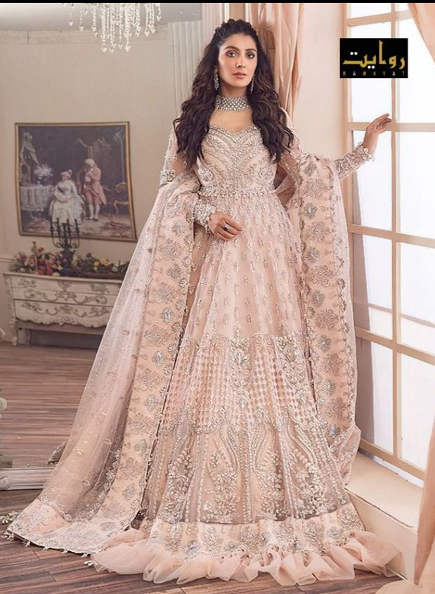 Rawayat Fashion Tabeer Vol 4 Butterfly Net Designer Wedding Wear Gown Style Heavy  Embroidered Salwar Kameez