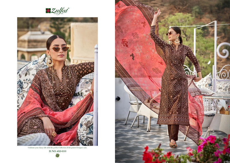 Zulfat Designer Suit Tamanna Pure Cotton Exclusive Designer Print With Handwork Salwar Suit