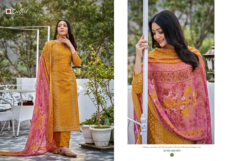 Zulfat Designer Suit Tamanna Pure Cotton Exclusive Designer Print With Handwork Salwar Suit