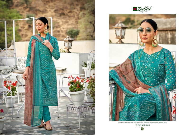 Zulfat Designer Suit Tamanna Pure Cotton Exclusive Designer Print With Handwork Salwar Suit