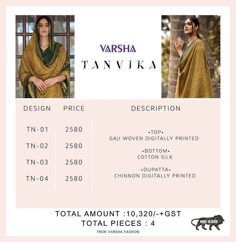 Varsha Dno 01 To 04 Silk With Printed Stylish Designer Party Wear Salwar Kameez