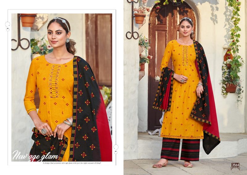 Rangoon Tasveer Cotton Embroidered Designer Party Wear Kurtis With Bottom & Dupatta