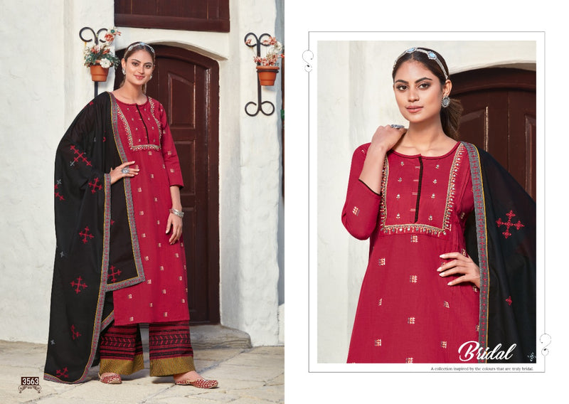 Rangoon Tasveer Cotton Embroidered Designer Party Wear Kurtis With Bottom & Dupatta