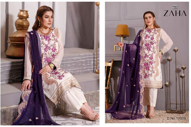Zaha Tawakkal NX Georgette Heavy Embroidered Pakistani Style Wedding Wear Salwar Suits