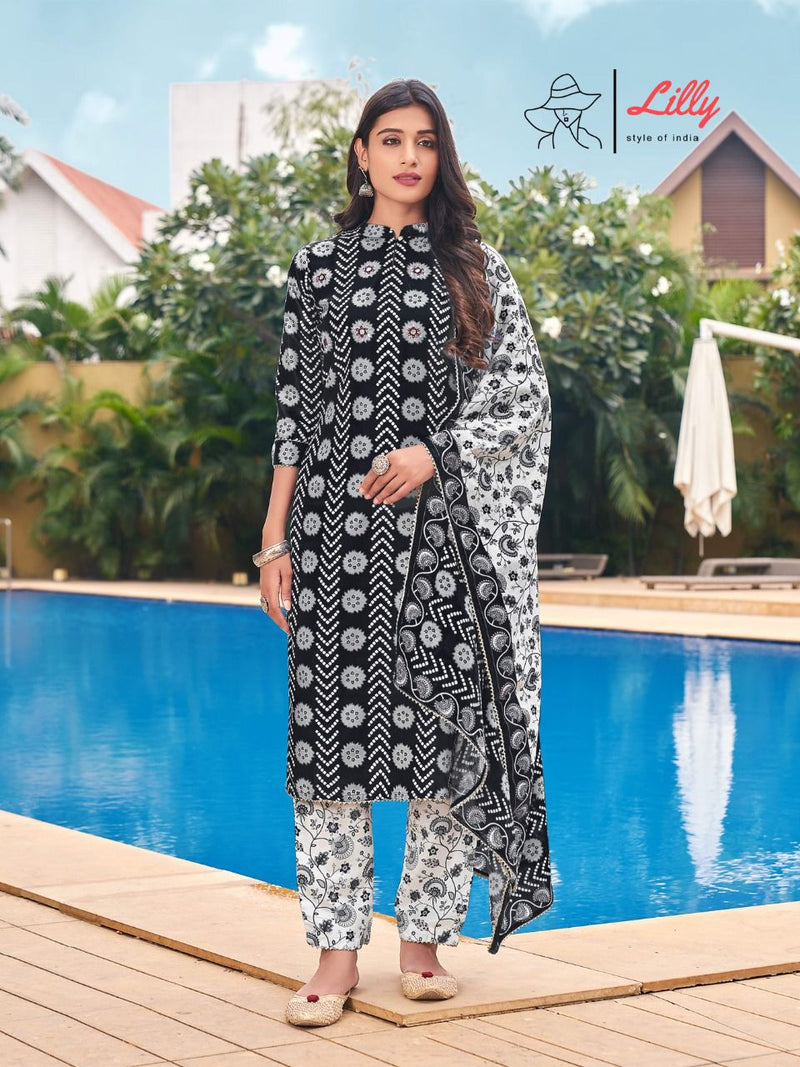 Lilly Style Of India The Kashmir Files Cotton Slub Party Wear Kurtis With Bottom & Dupatta