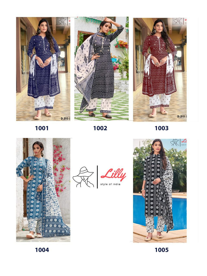 Lilly Style Of India The Kashmir Files Cotton Slub Party Wear Kurtis With Bottom & Dupatta