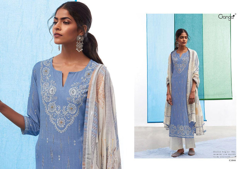 Ganga The Mood C 1044 To 1049 Premium Cotton With Hand Work Stylish Designer Casual Wear Salwar Suit