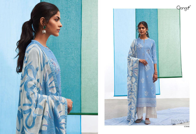 Ganga The Mood C 1044 To 1049 Premium Cotton With Hand Work Stylish Designer Casual Wear Salwar Suit