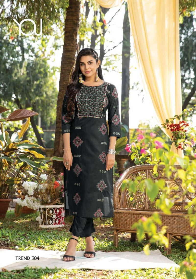 Wanna Trend Vol 3 Chanderi Printed Designer Party Wear Kurtis With Pant Style  Bottom