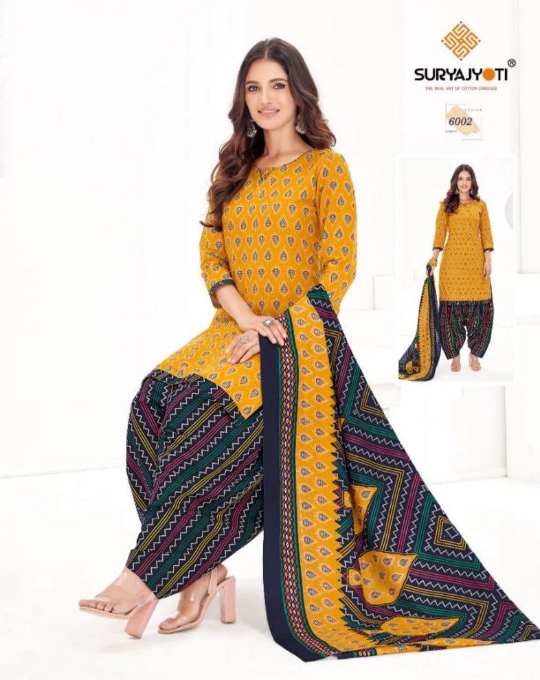 Suryajyoti Trendy Patiala Vol 6 Cotton Printed Festive Wear Salwar Kameez