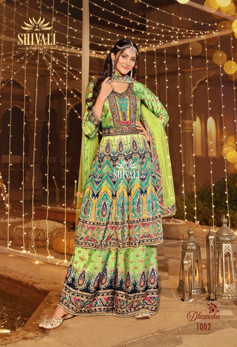 Shivali Triple Dhamaka Crepe With Beautiful Heavy Embroidery Work Stylish Designer Festive Wear Kurti
