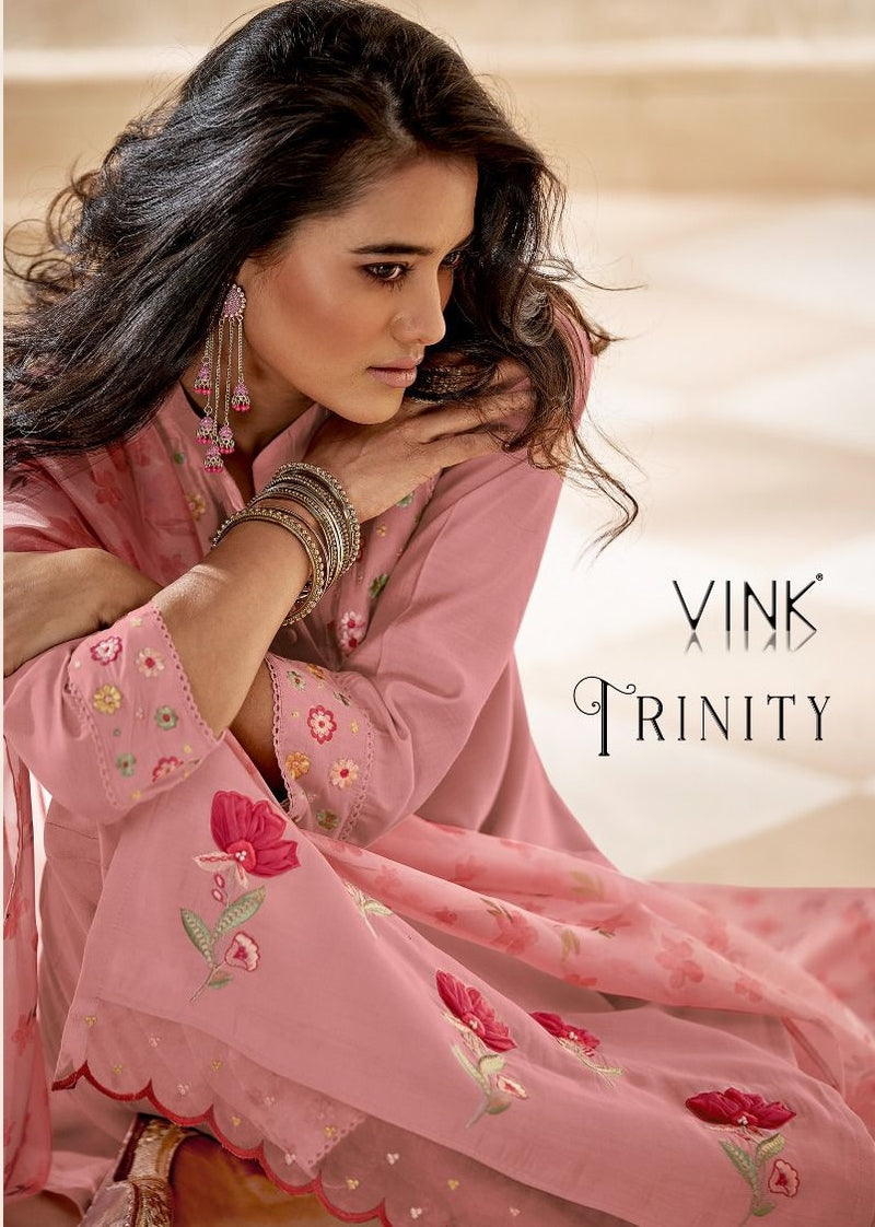 Vink Trinity Viscose kurta Organza Printed Fancy Designer Partywear Kurti