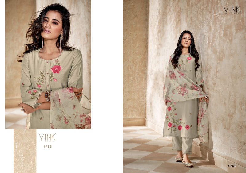 Vink Trinity Viscose kurta Organza Printed Fancy Designer Partywear Kurti