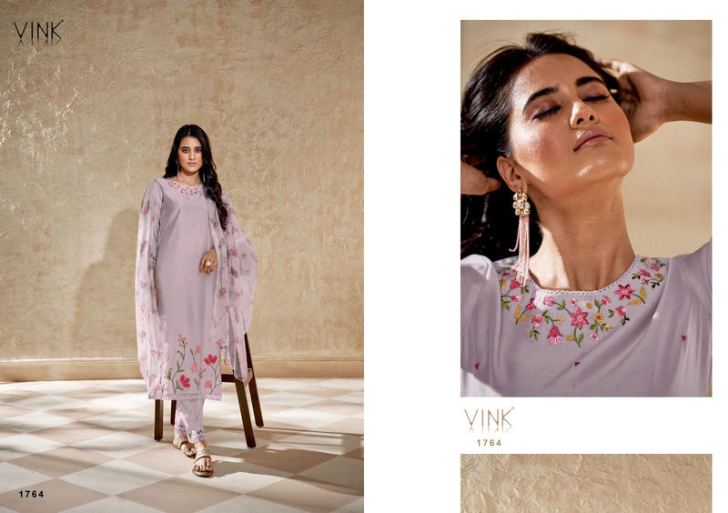 Vink Trinity Viscose kurta Organza Printed Fancy Designer Partywear Kurti