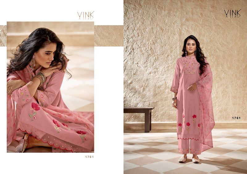 Vink Trinity Viscose kurta Organza Printed Fancy Designer Partywear Kurti
