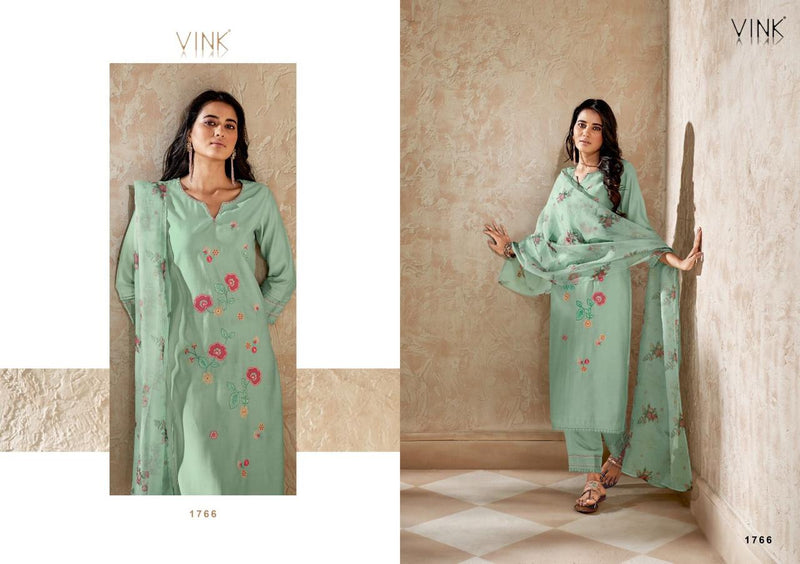 Vink Trinity Viscose kurta Organza Printed Fancy Designer Partywear Kurti