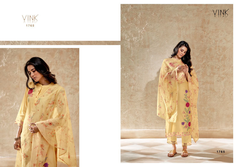 Vink Trinity Viscose kurta Organza Printed Fancy Designer Partywear Kurti