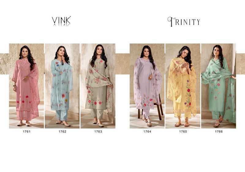 Vink Trinity Viscose kurta Organza Printed Fancy Designer Partywear Kurti